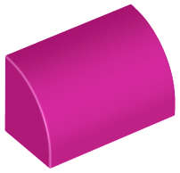 Lego (N) ~ Slope Curved 1 x 2 with Bottom Stud Holder ~ [Magenta]