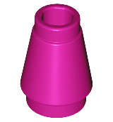 Lego (N) ~ Cone 1 x 1 with Top Groove ~ [Magenta]