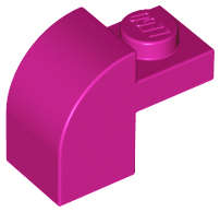 Lego (U) ~ Slope Curved 2 x 1 x 1 1/3 with Recessed Stud ~ [Magenta]