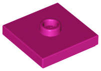 Lego (N) ~ Plate Modified 2 x 2 with Groove and 1 Stud in Center (Jumper) ~ [Magenta]