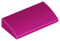 Lego (N) ~ Slope Curved 2 x 4 x 2/3 with Bottom Tubes ~ [Magenta]