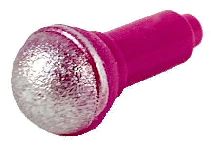 Lego (N) ~ Minifigure Utensil Microphone with Silver Top Half Screen Pattern ~ [Magenta]
