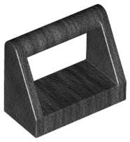 Lego (U) ~ Tile Modified 1 x 2 with Bar Handle ~ [Pearl Dark Gray]