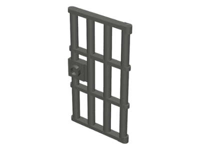 Lego (U) ~ Door 1 x 4 x 6 Barred with Stud Handle ~ [Pearl Dark Gray]