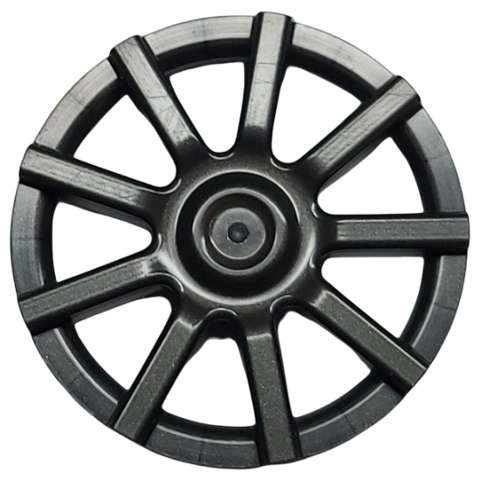 Lego (N) ~ Wheel Cover 9 Spoke - for Wheel 72206pb01 ~ [Pearl Dark Gray]