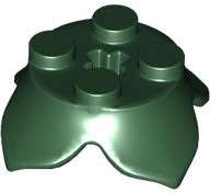 Lego (N) ~ Plant Leaves 2 x 2 with 4 Petals and Axle Hole ~ [Dark Green]