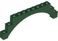 Lego (N) ~ Arch 1 x 12 x 3 Raised Arch with 5 Cross Supports ~ [Dark Green]
