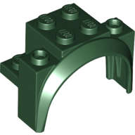 Lego (N) ~ Vehicle Mudguard 4 x 2 1/2 x 2 1/3 with Arch Round ~ [Dark Green]