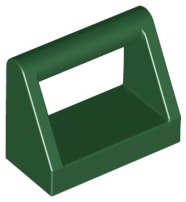 Lego (N) ~ Tile Modified 1 x 2 with Bar Handle ~ [Dark Green]