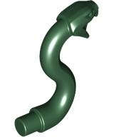 Lego (N) ~ Snake Head with Open Mouth Fangs and Curved Neck with Bar ~ [Dark Green]