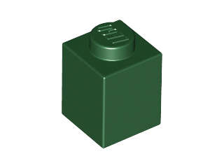 Lego (N) ~ Brick 1 x 1 ~ [Dark Green]