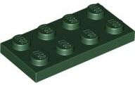Lego (N) ~ Plate 2 x 4 ~ [Dark Green]