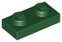 Lego NEW - Plate 1 x 2~ [Dark Green]