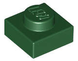 Lego (N) ~ Plate 1 x 1 ~ [Dark Green]