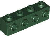 Lego (U) ~ Brick Modified 1 x 4 with Studs on Side ~ [Dark Green]