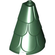 Lego (N) ~ Tower Roof 2 x 4 x 4 Half Cone Shaped with Roof Tiles ~ [Dark Green]