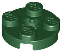 Lego (N) ~ Plate Round 2 x 2 with Axle Hole ~ [Dark Green]