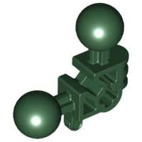 Lego (U) ~ Bionicle Ball Joint 3 x 3 x 2 90 degrees with 2 Ball Joint and Axle Hole ~ [Dark Green]