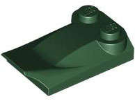 Lego (N) ~ Slope Curved 3 x 2 x 2/3 with 2 Studs Wing End ~ [Dark Green]