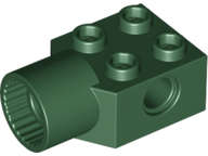 Lego (U) ~ Technic Brick Modified 2 x 2 with Pin Hole and Rotation Joint Socket ~ [Dark Green]