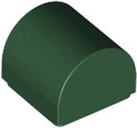 Lego (N) ~ Slope Curved 1 x 1 x 2/3 Double ~ [Dark Green]