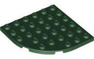 Lego (N) ~ Plate Round Corner 6 x 6 ~ [Dark Green]