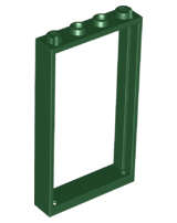 Lego (N) ~ Door Frame 1 x 4 x 6 with 2 Holes on Top and Bottom ~ [Dark Green]