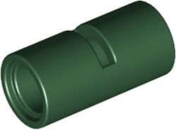 Lego (N) ~ Technic Pin Connector Round 2L with Slot (Pin Joiner Round) ~ [Dark Green]