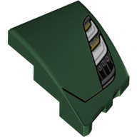 Lego (N) ~ Wedge 3 x 2 Left No Studs with Lotus Evija Car Headlight Pattern ~ [Dark Green]