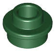 Lego (N) ~ Plate Round 1 x 1 with Open Stud ~ [Dark Green]
