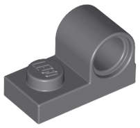 Lego (N) ~ Plate Modified 1 x 2 with Pin Hole on Top ~ [Dark Bluish Gray]