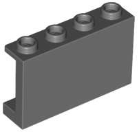 Lego (N) ~ Panel 1 x 4 x 2 with Side Supports - Hollow Studs ~ [Dark Bluish Gray]