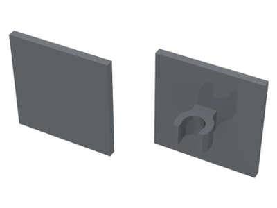 Lego (U) ~ Road Sign 2 x 2 Square with Open O Clip ~ [Dark Bluish Gray]