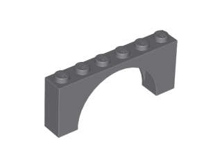 Lego (U) ~ Arch 1 x 6 x 2 - Medium Thick Top without Reinforced Underside ~ [Dark Bluish Gray]