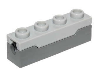 Lego (U) ~ Projectile Launcher 1 x 4 Spring Shooter with Light Bluish Gray Top ~ [Dark Bluish Gray]