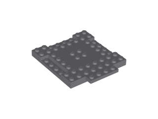 Lego (N) ~ Brick Modified 8 x 8 x 2/3 with 1 x 4 Indentations and 1 x 4 Plate ~ [Dark Bluish Gray]