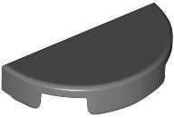 Lego (N) ~ Tile Round 1 x 2 Half ~ [Dark Bluish Gray]