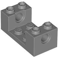Lego (U) ~ Technic Brick 2 x 4 x 1 1/3 with Pin Holes and 2 x 2 Cutout ~ [Dark Bluish Gray]