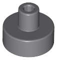 Lego (N) ~ Tile Round 1 x 1 with Bar and Pin Holder ~ [Dark Bluish Gray]