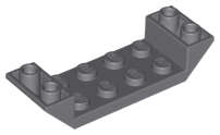 Lego (N) ~ Slope Inverted 45 6 x 2 Double with 2 x 4 Cutout ~ [Dark Bluish Gray]