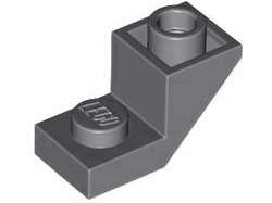 Lego (N) ~ Slope Inverted 45 2 x 1 with 2/3 Cutout ~ [Dark Bluish Gray]