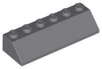 Lego (N) ~ Slope 45 2 x 6 ~ [Dark Bluish Gray]