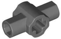 Lego (N) ~ Technic Axle Connector Hub with Two Bar Holders Perpendicular (Light ~ [Dark Bluish Gray]