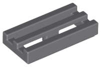 Lego (U) ~ Tile Modified 1 x 2 Grille with Bottom Groove ~ [Dark Bluish Gray]