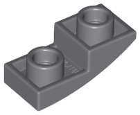 Lego (N) ~ Slope Curved 2 x 1 x 2/3 Inverted ~ [Dark Bluish Gray]
