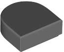 Lego (N) ~ Tile Round 1 x 1 Half Circle Extended ~ [Dark Bluish Gray]