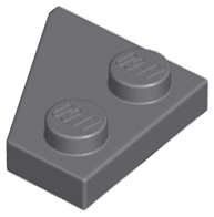 Lego (N) ~ Wedge Plate 2 x 2 Right ~ [Dark Bluish Gray]