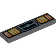 Lego (U) ~ Tile 1 x 4 with Headlights and Grille Pattern ~ [Dark Bluish Gray]