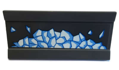 Lego (U) ~ Vehicle Spoiler / Plow Blade 6 x 3 with Hinge with White and Blue S ~ [Dark Bluish Gray]