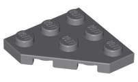 Lego (N) ~ Wedge Plate 3 x 3 Cut Corner ~ [Dark Bluish Gray]